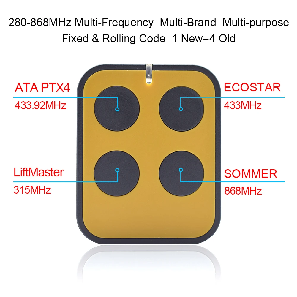 Multi-frequency Universal Garage Control Door Remote Controller 280-868mhz Gate Control 433mhz 315 390 Rfid Copier Duplicator