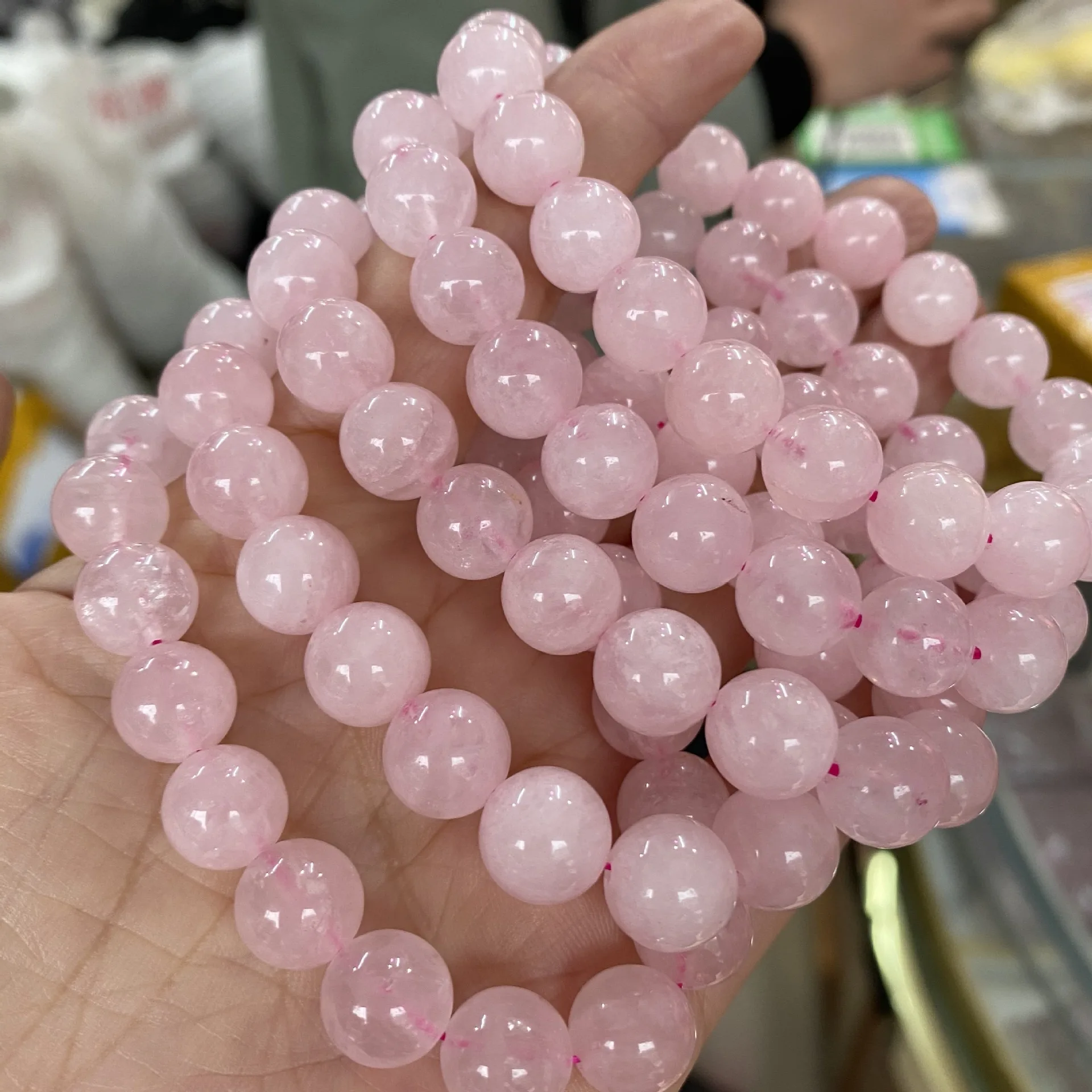 Wholesale Natural Stone Pink Rose Quartz Beads Bracelet For Women Men Fashion Healing Crystal Yoga Jewelry Gift