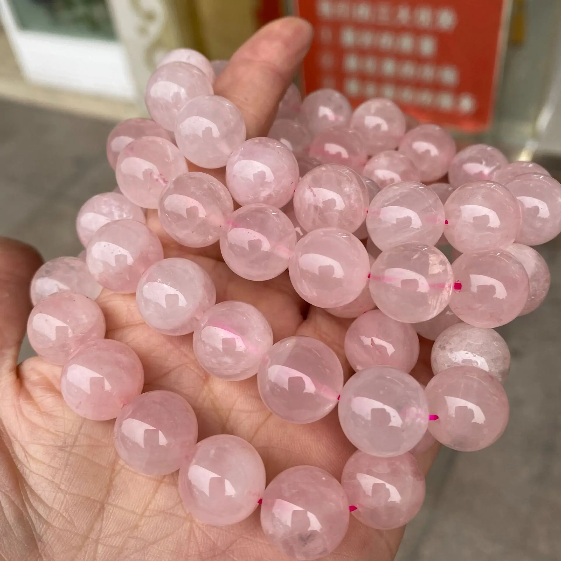 Wholesale Natural Stone Pink Rose Quartz Beads Bracelet For Women Men Fashion Healing Crystal Yoga Jewelry Gift