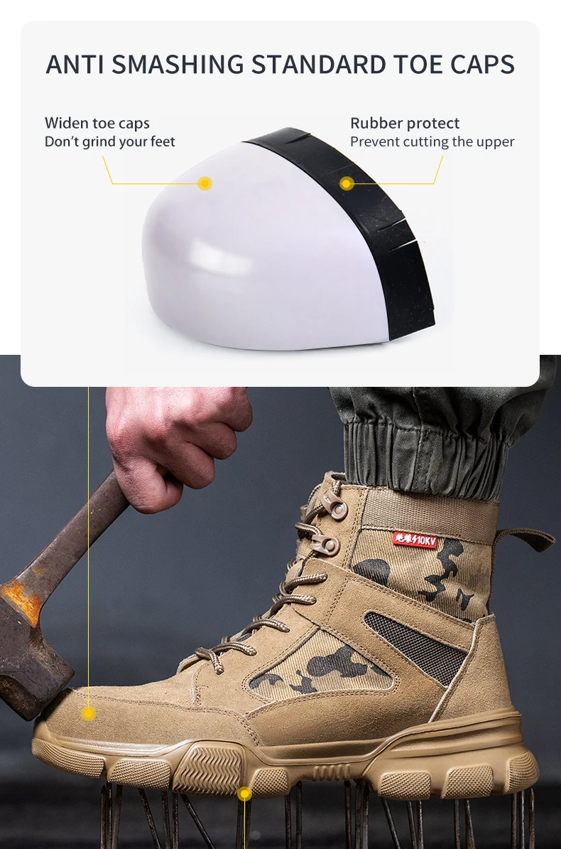 Sneakers Indestructible Shoes Work Safety Shoes With Steel Toe Cap Puncture-Proof Male Security Protective Shoes Tactical Boots