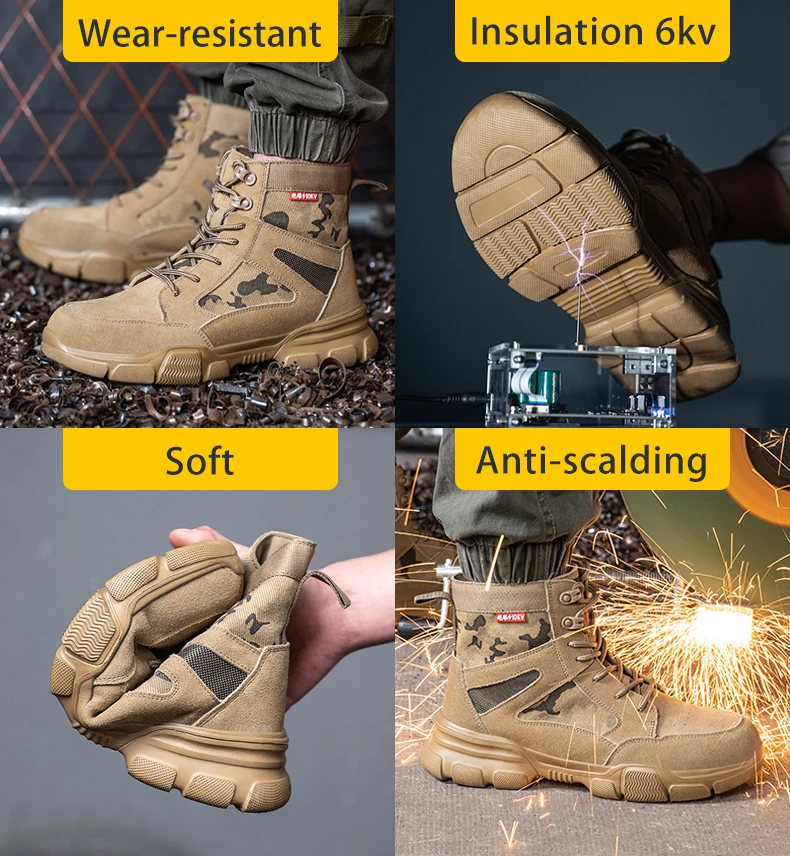 Sneakers Indestructible Shoes Work Safety Shoes With Steel Toe Cap Puncture-Proof Male Security Protective Shoes Tactical Boots