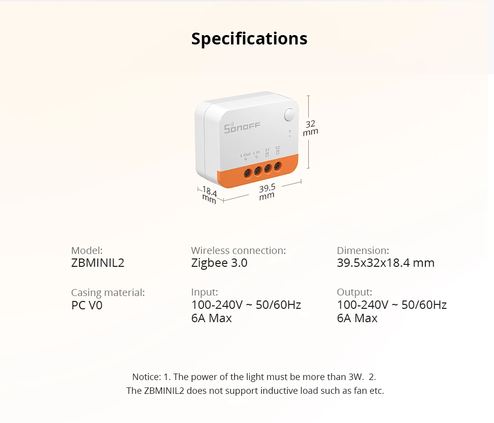 SONOFF ZBMinir2 ZBMinil2 Extreme Zigbee Mini Smart Switch (NO) Neutral Wire Required Smart Home Detach Relay Control Via EWelink