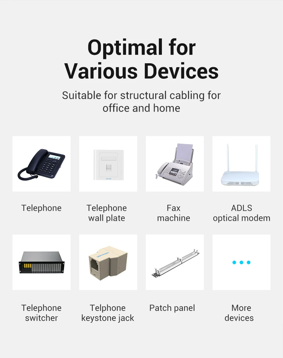 Vention RJ11 Telephone Cable RJ11 Male to Male 6P4C Phone Line Cord for DSL Modem Answernig Machine Caller ID Fax Telephone Cord