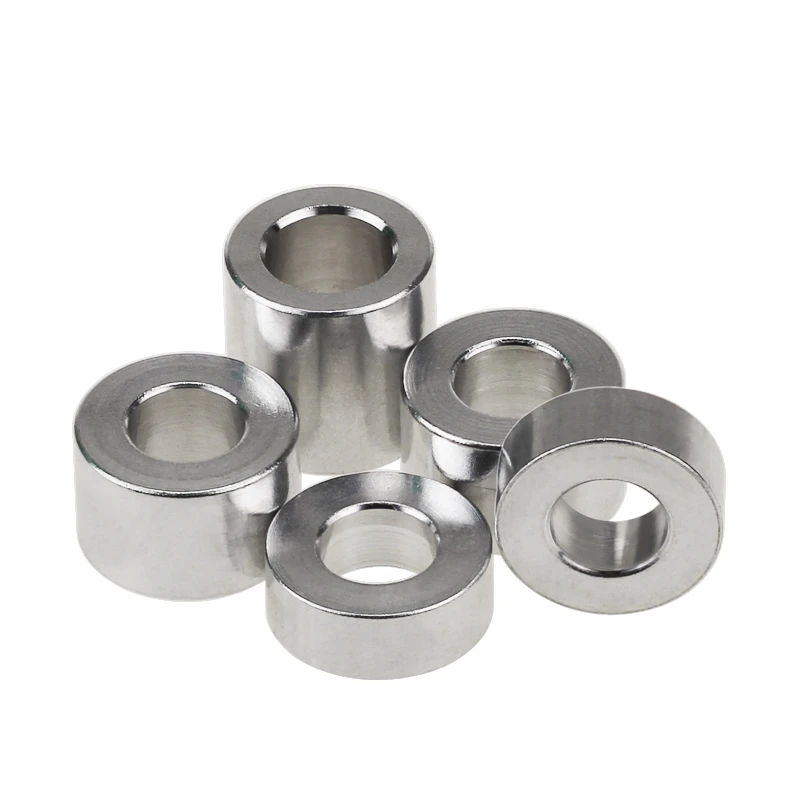5/10pc M3 M4 M5 M6 M8 M10 Aluminum Bushing Washer Gasket Round Hollow No Thread Standoff Spacer Thickness 2/3/4/5/6/8/10/12/30mm