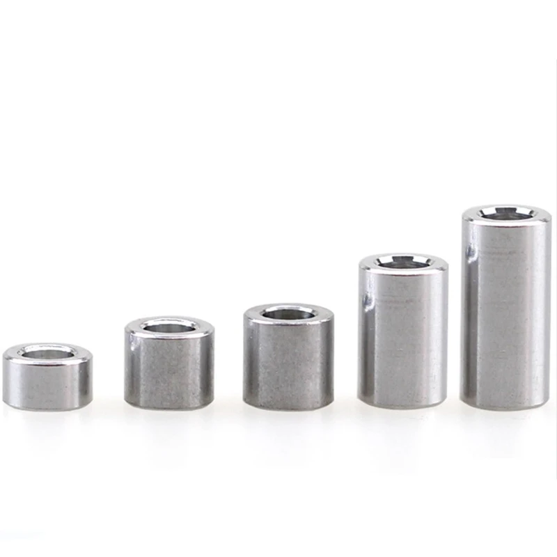 5/10pc M3 M4 M5 M6 M8 M10 Aluminum Bushing Washer Gasket Round Hollow No Thread Standoff Spacer Thickness 2/3/4/5/6/8/10/12/30mm