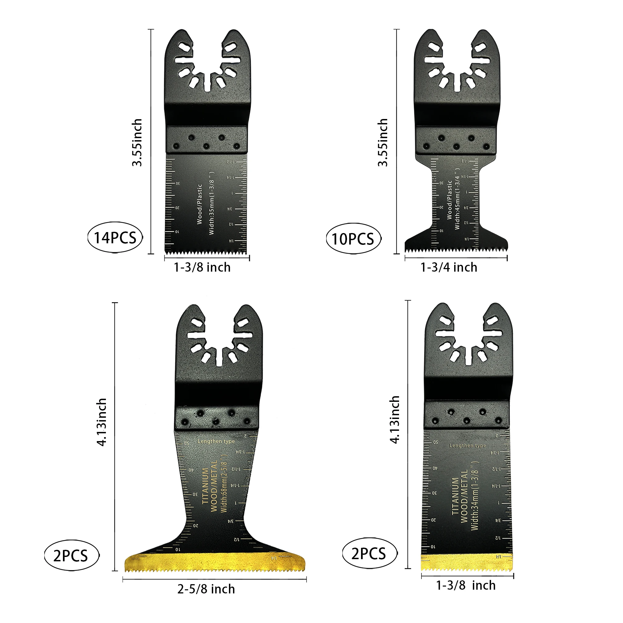 FOXBC 30PCS Oscillating Multitool Blades Cutting for Wood Metal Fit Dewalt Ryobi Milwaukee Rockwell Fein Makita