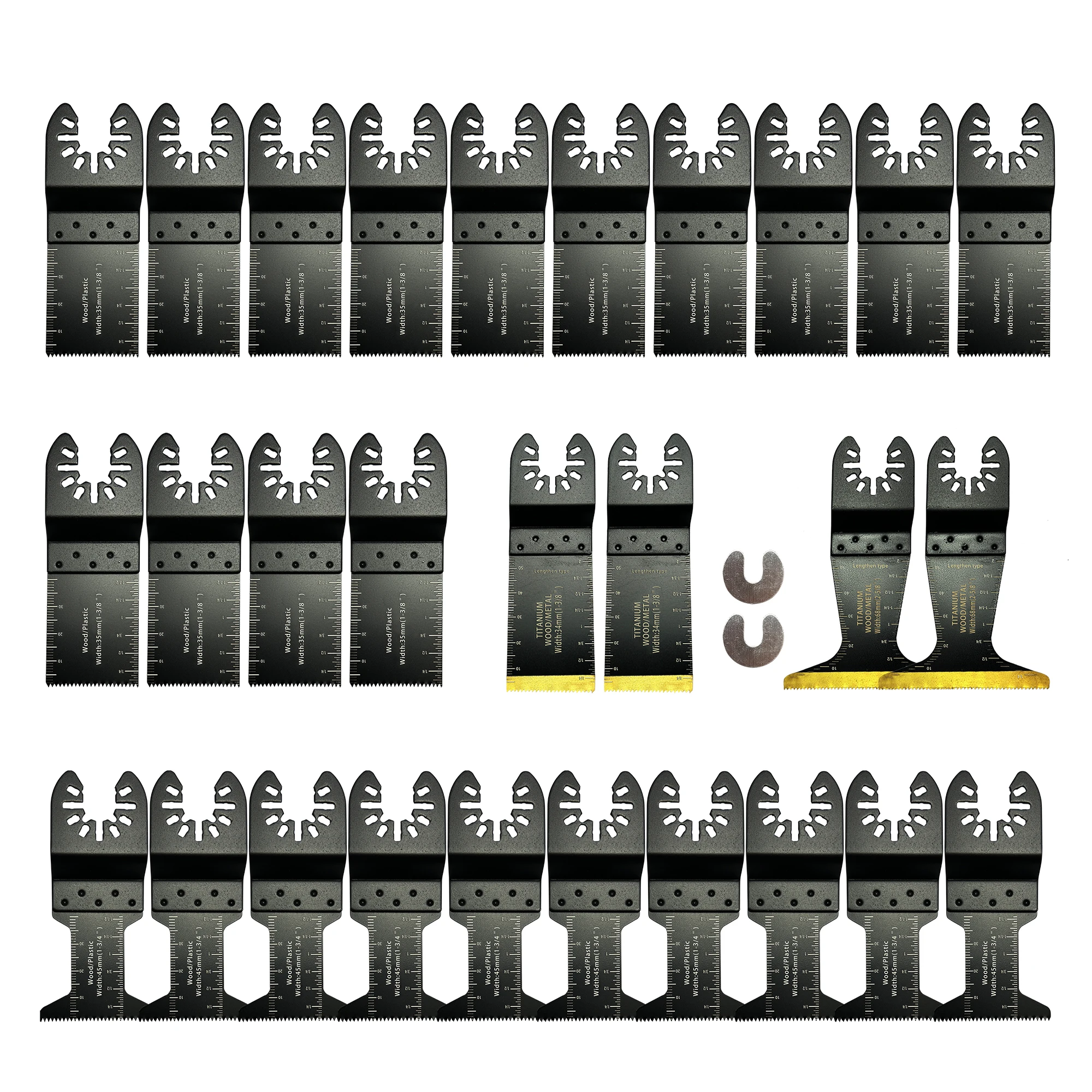 FOXBC 30PCS Oscillating Multitool Blades Cutting for Wood Metal Fit Dewalt Ryobi Milwaukee Rockwell Fein Makita