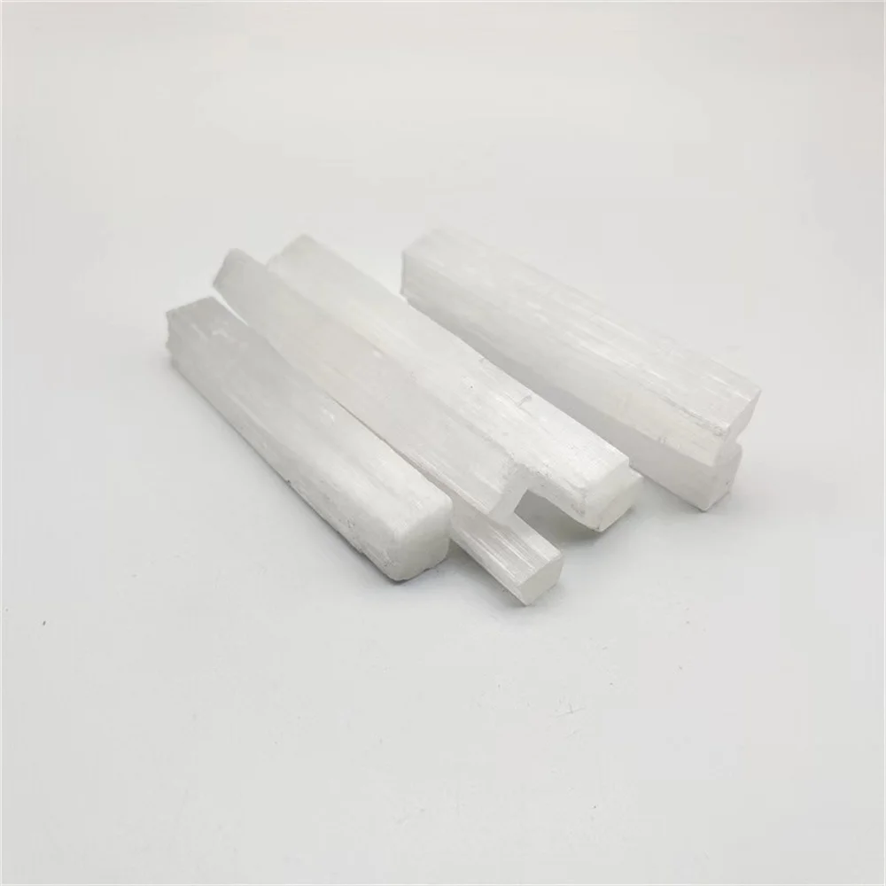 Selenite Stick Natural Stone Crystals Stick Mineral Healing Reiki Gift Chakra Gypsum Crafts Energy Point Wands 5.5-6cm