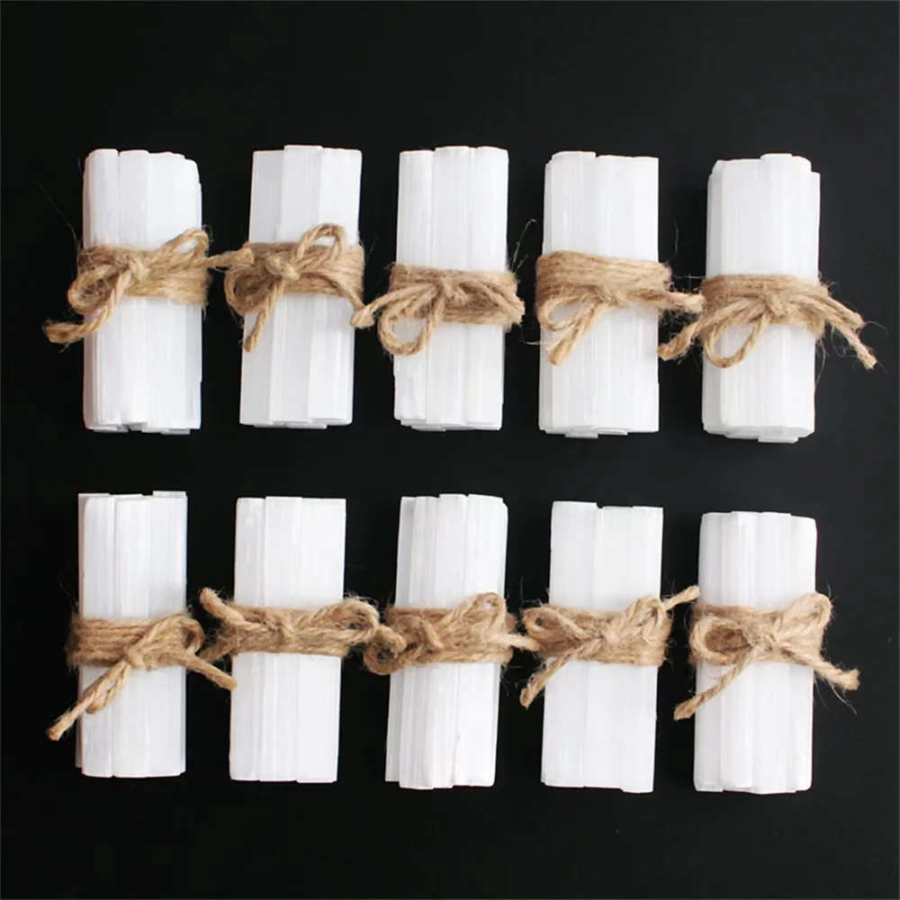 Selenite Stick Natural Stone Crystals Stick Mineral Healing Reiki Gift Chakra Gypsum Crafts Energy Point Wands 5.5-6cm