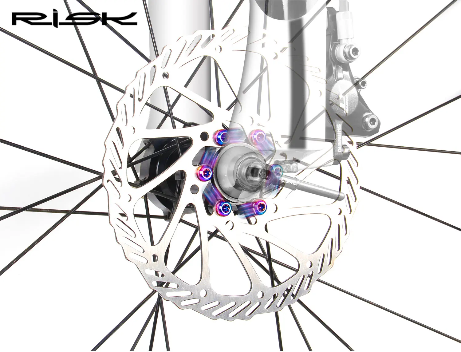 RISK 12pcs/bag Mountain Road Bike Bicycle TC4 Titanium M5X10mm Disc Brake Rotor Fixing Bolts Screws T25 Torx Round Head