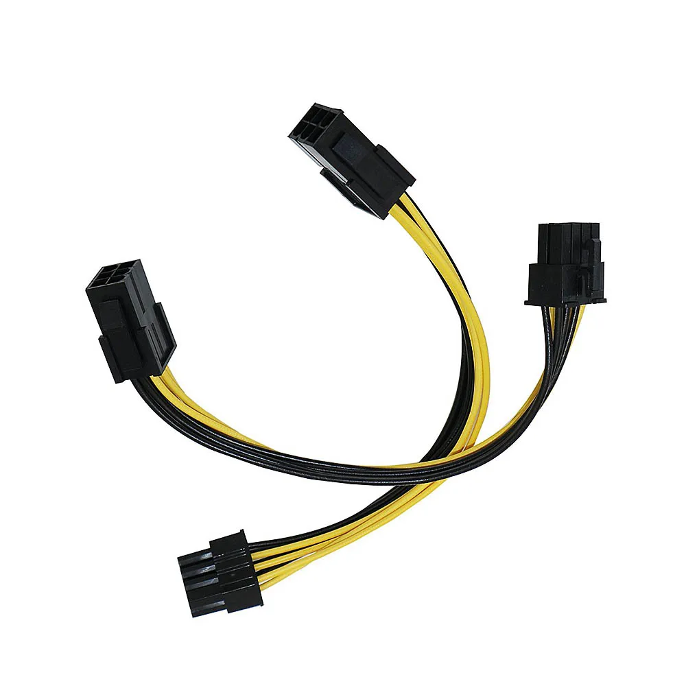 2PCS 6 Pin Feamle To 8 Pin Male PCI Express Power Converter Cable CPU Video Graphics Card 6Pin To 8Pin PCIE Power Cable