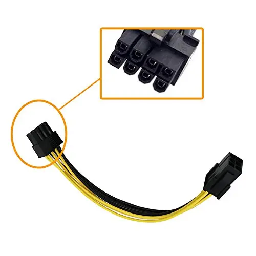 2PCS 6 Pin Feamle To 8 Pin Male PCI Express Power Converter Cable CPU Video Graphics Card 6Pin To 8Pin PCIE Power Cable