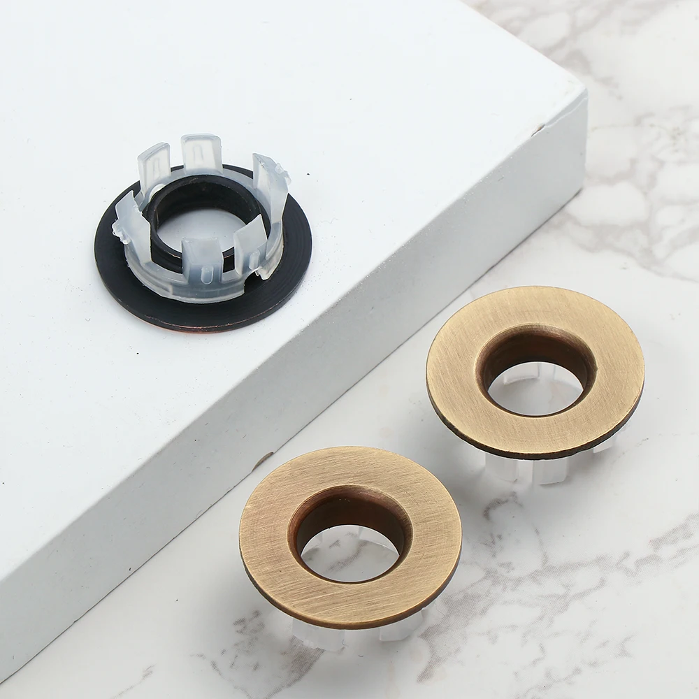 Bathroom Sink Overflow Covers Trim Ring Cap Round Ring Basin Insert Replacement Useful Sink Hole Cover Tub Drain Stopper