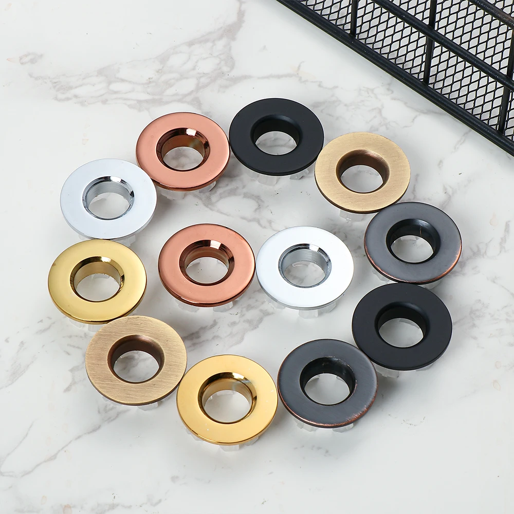 Bathroom Sink Overflow Covers Trim Ring Cap Round Ring Basin Insert Replacement Useful Sink Hole Cover Tub Drain Stopper