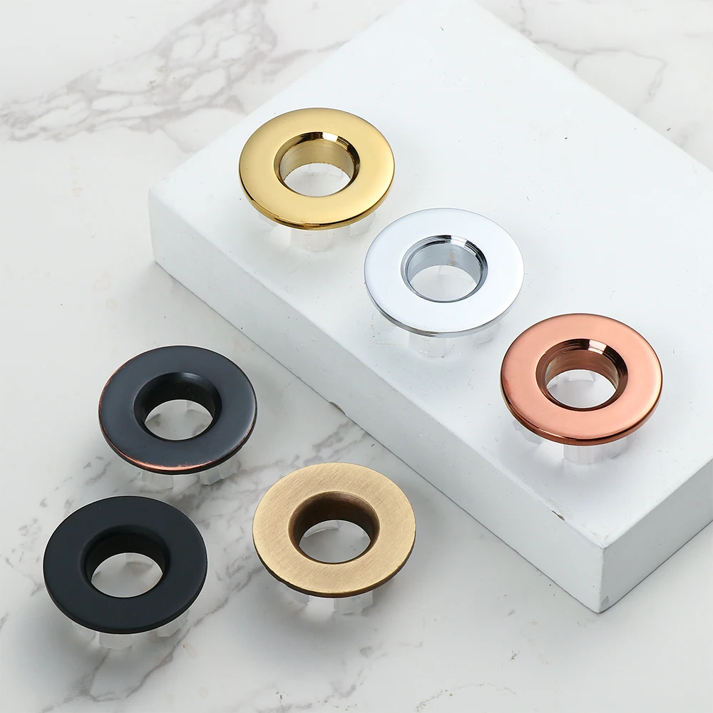 Bathroom Sink Overflow Covers Trim Ring Cap Round Ring Basin Insert Replacement Useful Sink Hole Cover Tub Drain Stopper