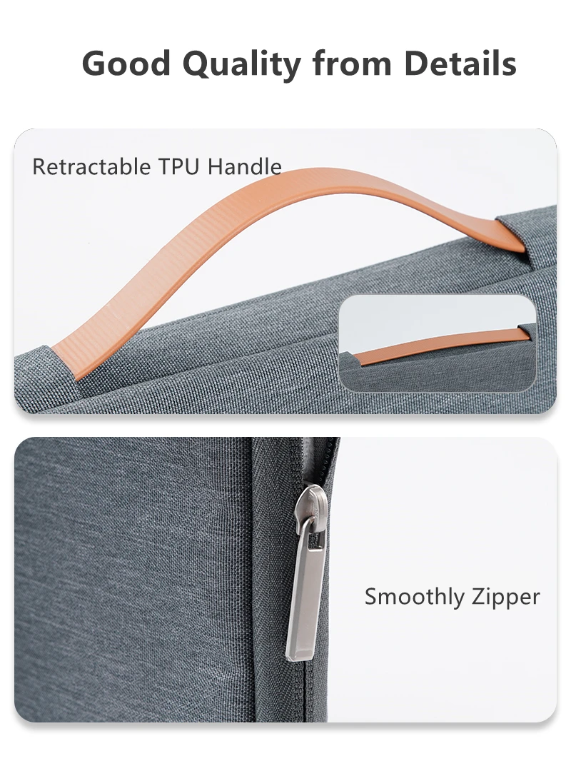 Multi-pockets Laptop Sleeve for MacBook Air 13.6 Handle Laptop Bag for MacBook Pro 14 Shocproof Notebook Bag for MacBook 16.2 M3