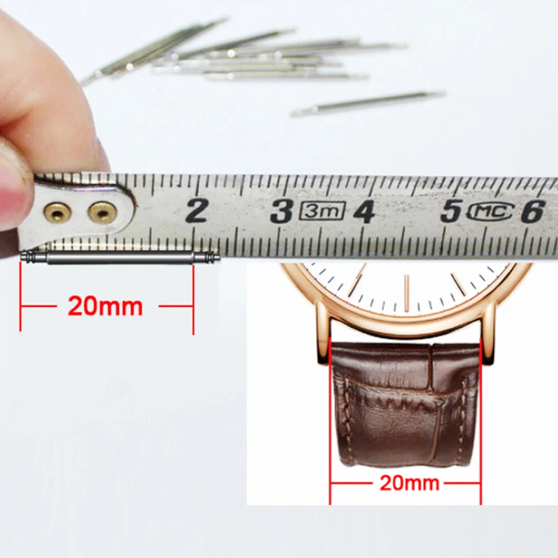 10PCS Dia 1.5mm/1.8mm Spring Bar Strap Link Pins Fits 16mm 18mm 19mm 20mm 21mm 22mm 24mm 26mm Watch Band Bracelet Link Bars