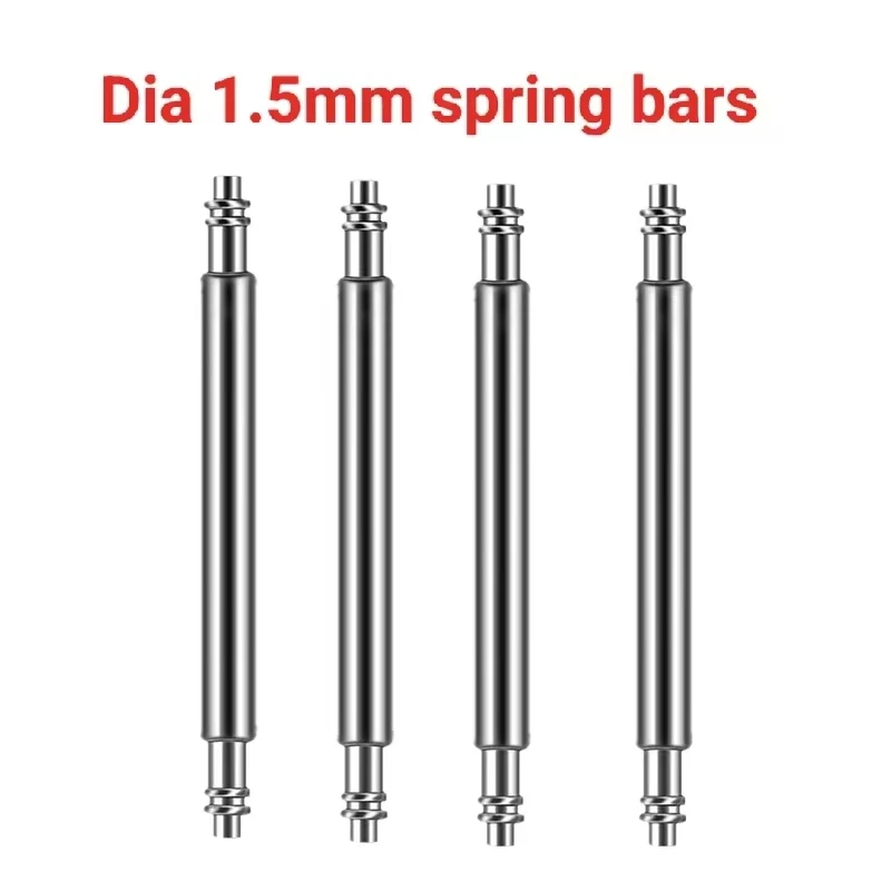 10PCS Dia 1.5mm/1.8mm Spring Bar Strap Link Pins Fits 16mm 18mm 19mm 20mm 21mm 22mm 24mm 26mm Watch Band Bracelet Link Bars