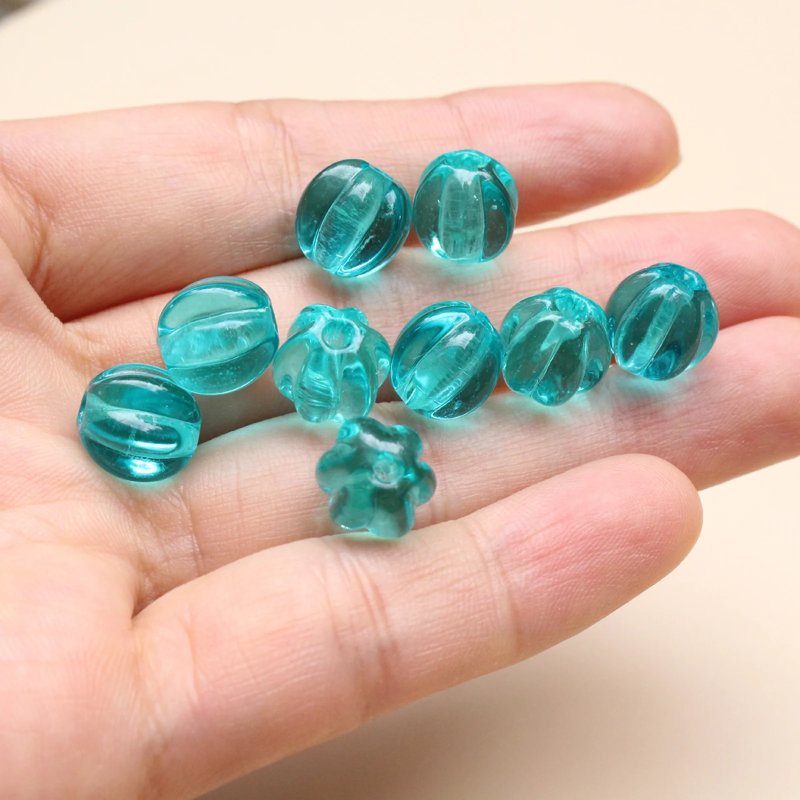 Pumpkin Lampwork Beads Glass Bead for Jewelry Making Diy Jewellery Supplies Kralen Bisuteria Pink Mix Handmade Koraliki Bijoux