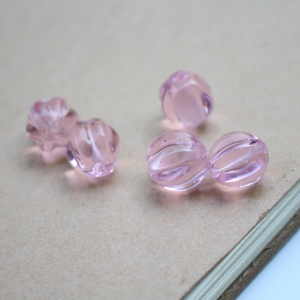 Pumpkin Lampwork Beads Glass Bead for Jewelry Making Diy Jewellery Supplies Kralen Bisuteria Pink Mix Handmade Koraliki Bijoux