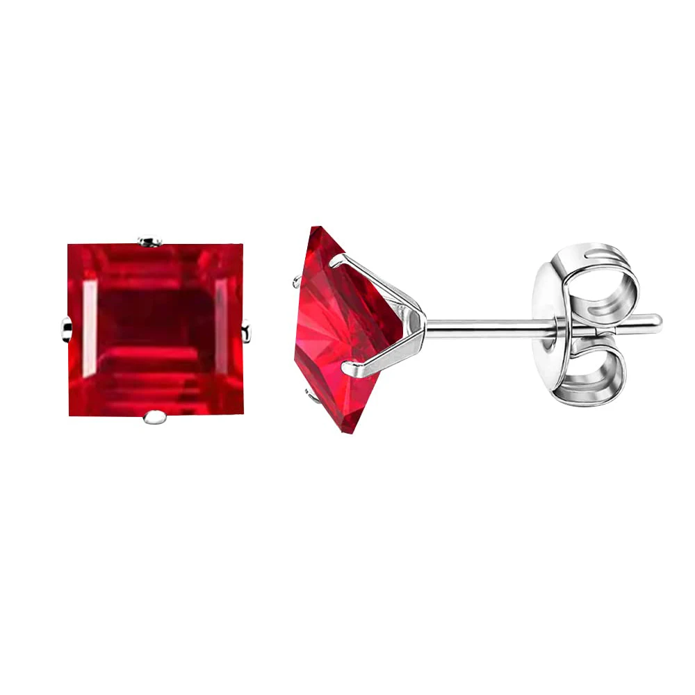 Stainless Steel Stud Earrings For Women Men Hypoallergenic Red Sets Multipack Cubic Zirconia Earrings Studs 3-8mm