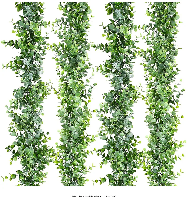 1.8m Artificial Eucalyptus Rattan Wedding Home Decoration Money Leaf Grass Rattan Wedding Background Arched Wall Decoration