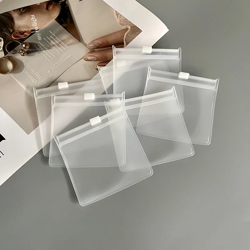 10PCS Transparent EVA Frosted Zipper Bags Jewelry Packaging Pouches DIY Handmade Earring Necklace Bracelet Storage Organizer