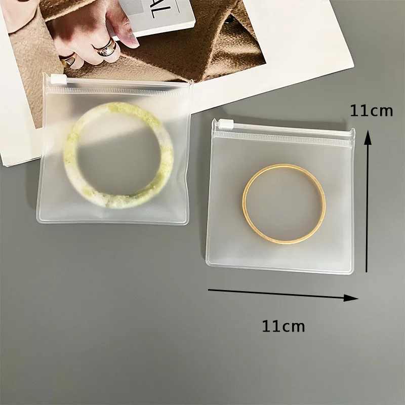 10PCS Transparent EVA Frosted Zipper Bags Jewelry Packaging Pouches DIY Handmade Earring Necklace Bracelet Storage Organizer