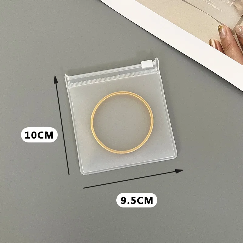 10PCS Transparent EVA Frosted Zipper Bags Jewelry Packaging Pouches DIY Handmade Earring Necklace Bracelet Storage Organizer