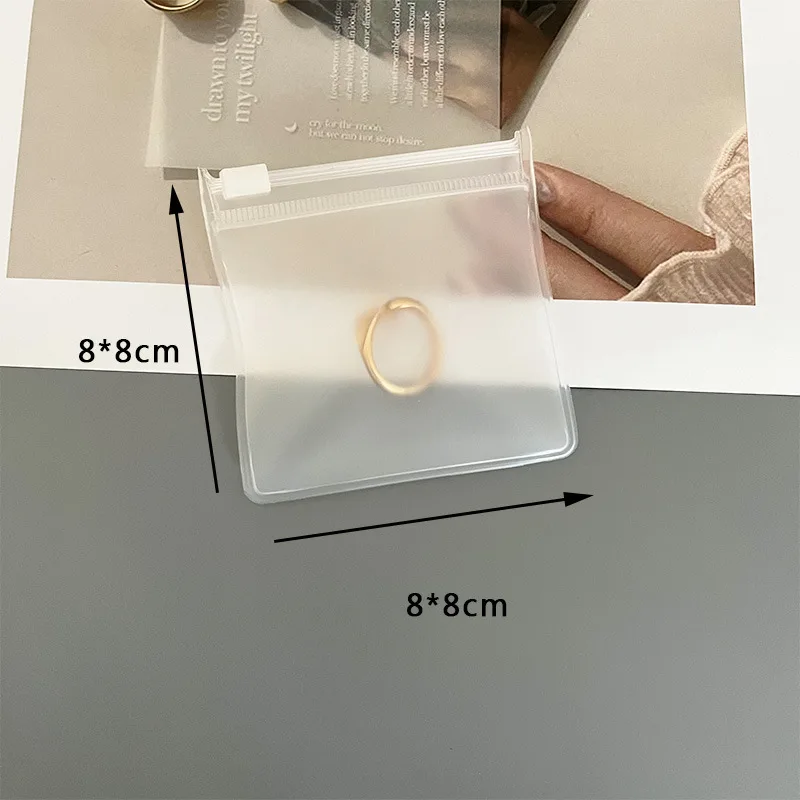 10PCS Transparent EVA Frosted Zipper Bags Jewelry Packaging Pouches DIY Handmade Earring Necklace Bracelet Storage Organizer