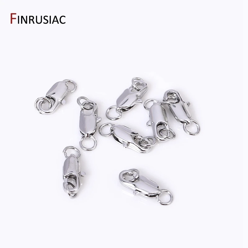 14k/18k Gold Plated Brass Oval Lobster Clasps With Closed Rings Connectors For Jewelry Making, DIY Jewelry Clasps Wholesale