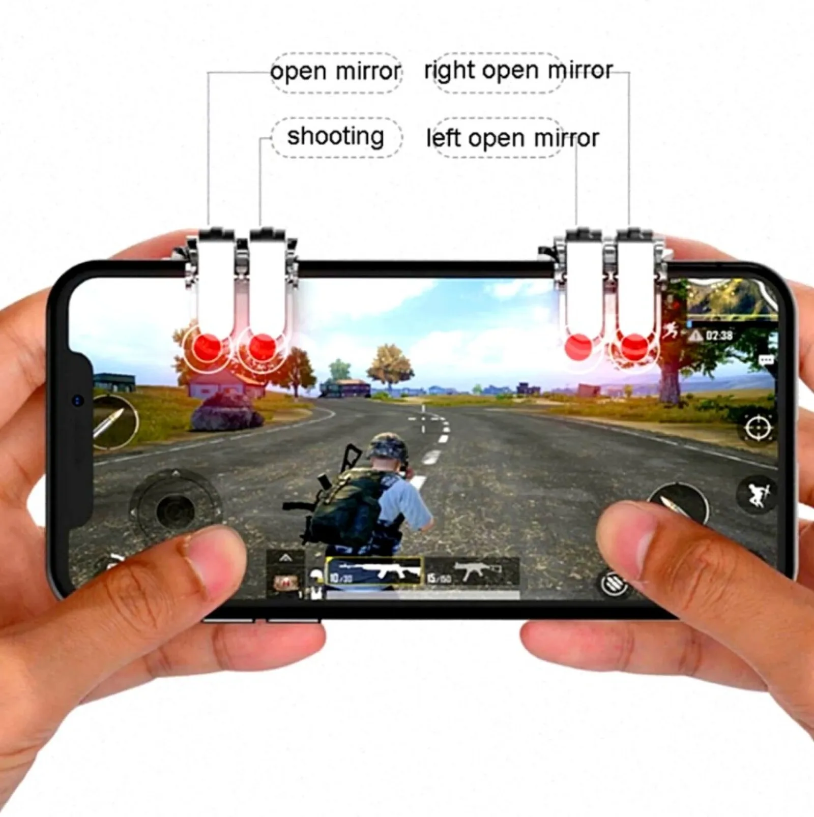 6 Finger Pubg Mobile Game Controller Phone Gamepad W6 Trigger L1 R1 Aim Shooting Button Joystick For IPhone Android Phone
