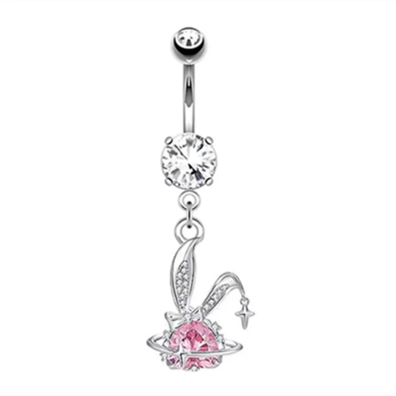 Heart Shaped Navel Ring Ornament Water Drop 14G Belly Button Piercing Barbell Pendant Belly Nombril Piercing Women Jewelry