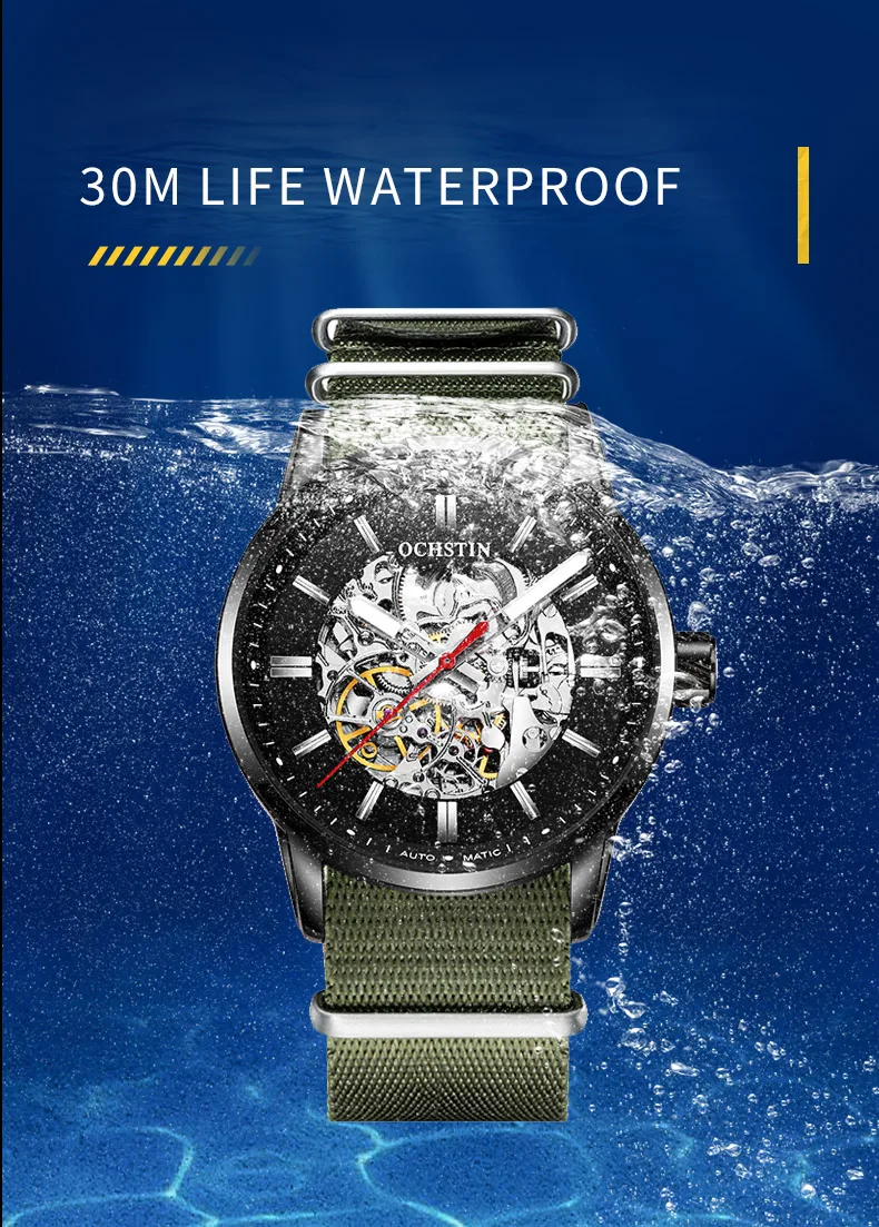 OCHSTIN Automatic Mens Watches Top Brand Luxury Royal Luminous Skeleton Waterproof Mechanical Fashion Male Clock Gifts for Men