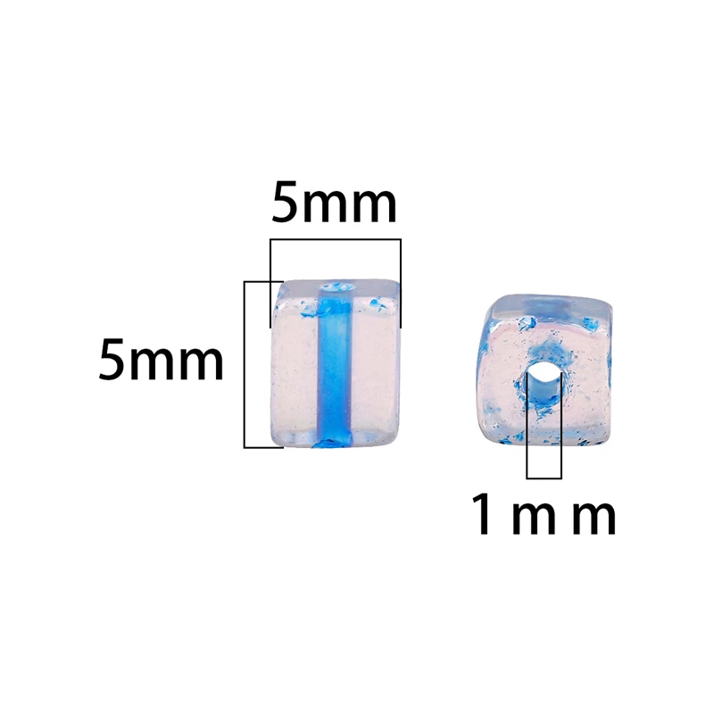 New 50pcs 5mm Colorful Glass Square Seed Beads Charm Cube Loose Spacer Beads for Jewelry Making DIY Bracelet Necklace Craft
