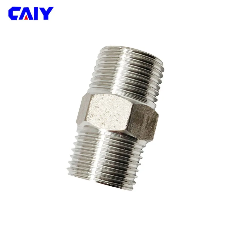1/8" 1/4" 3/8" 1/2" 3/4" BSP Thread 304 Stainless Hex Steel Pipe Fitting Head Male Fittings Water oil Air Connector