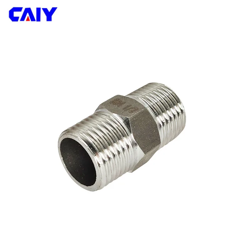 1/8" 1/4" 3/8" 1/2" 3/4" BSP Thread 304 Stainless Hex Steel Pipe Fitting Head Male Fittings Water oil Air Connector