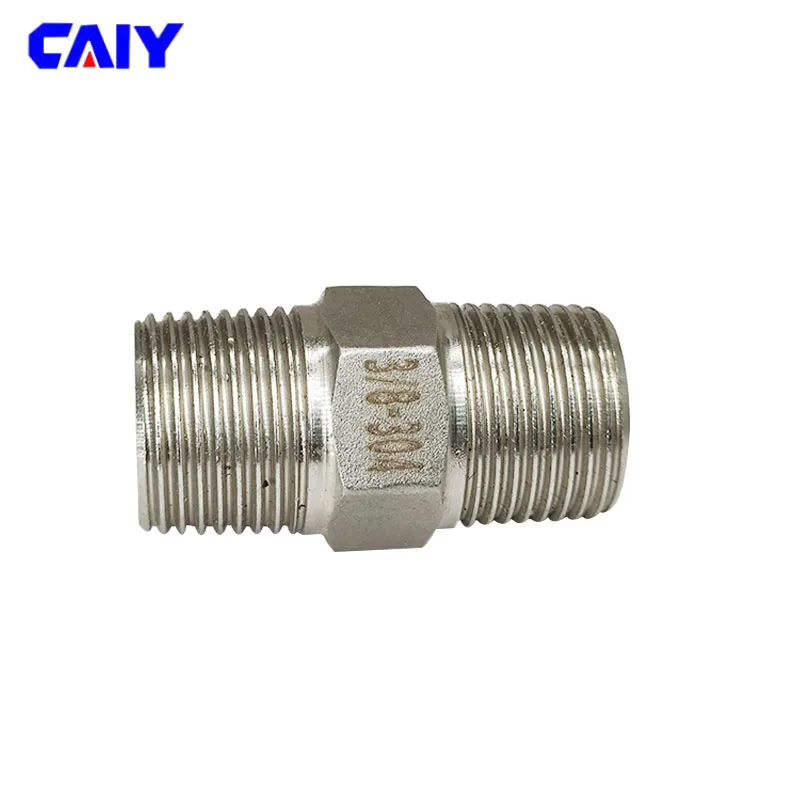 1/8" 1/4" 3/8" 1/2" 3/4" BSP Thread 304 Stainless Hex Steel Pipe Fitting Head Male Fittings Water oil Air Connector