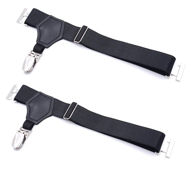 1 Pair Black Sock Garters for Women Girl JK Japanese Style Adjustable Elastic Non-Slip Sock Garter Holder Belt Leg Suspenders