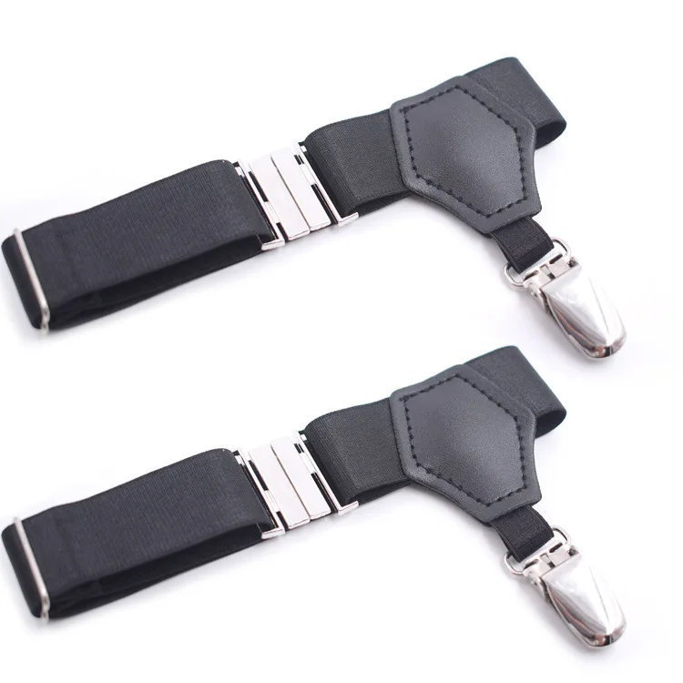 1 Pair Black Sock Garters for Women Girl JK Japanese Style Adjustable Elastic Non-Slip Sock Garter Holder Belt Leg Suspenders