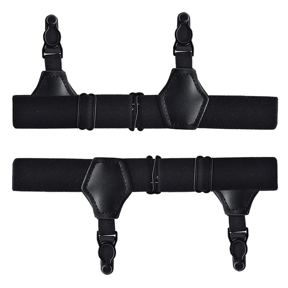1 Pair Black Sock Garters for Women Girl JK Japanese Style Adjustable Elastic Non-Slip Sock Garter Holder Belt Leg Suspenders