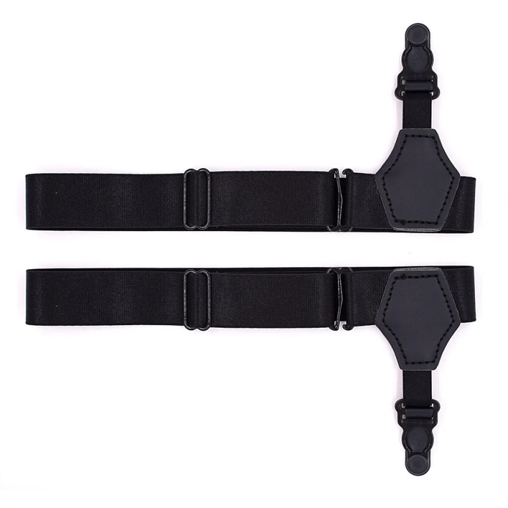 1 Pair Black Sock Garters for Women Girl JK Japanese Style Adjustable Elastic Non-Slip Sock Garter Holder Belt Leg Suspenders