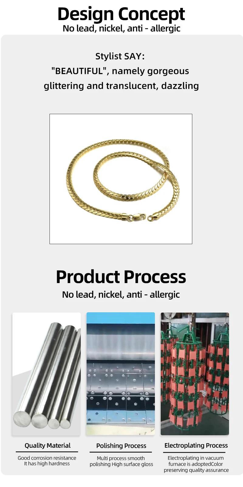 HIYEE Fashion Classic 3-8MM Figaro Chain Stainless Steel Non-Fading Waterproof Necklace For Men's And Women's Parties