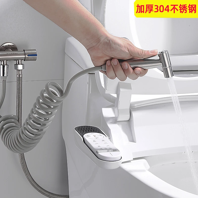 Handheld Bidet Sprayer Set 304 Stainless Steel Spray Gun Shower Handheld Toilet Bidet Faucet Sprayer Shower Nozzle Self Cleaning