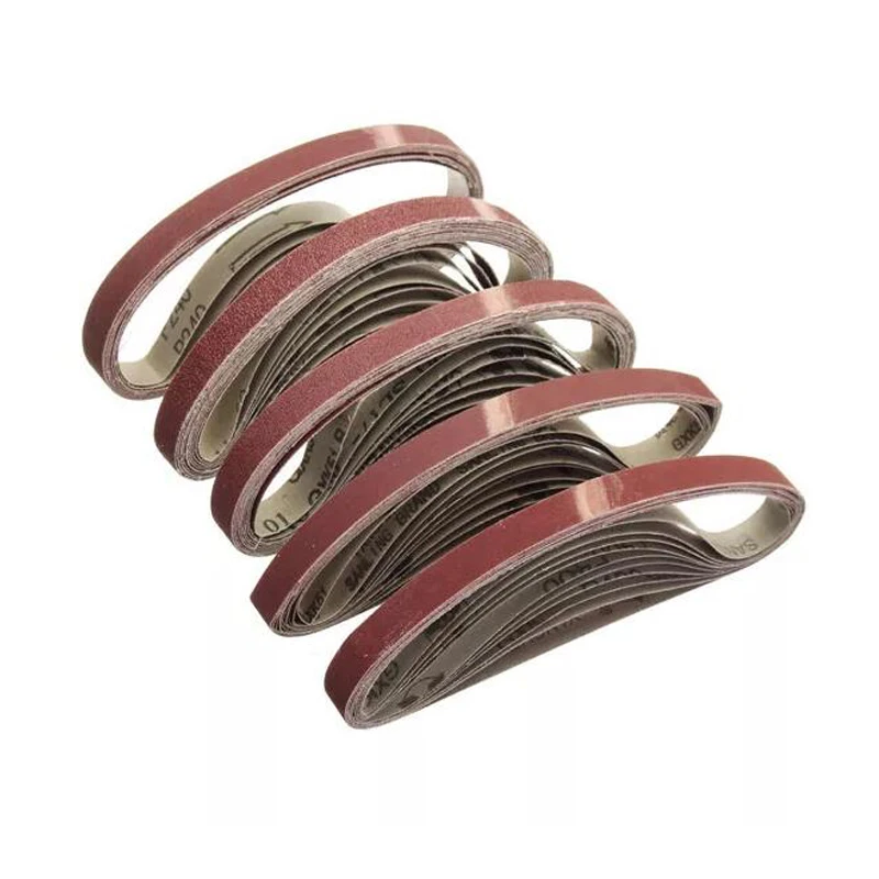 15x452mm Sanding Belt 60/80/100/120/240/400/600 Grit for M10 Sander Adapter Polishing Machine Abrasive Tools
