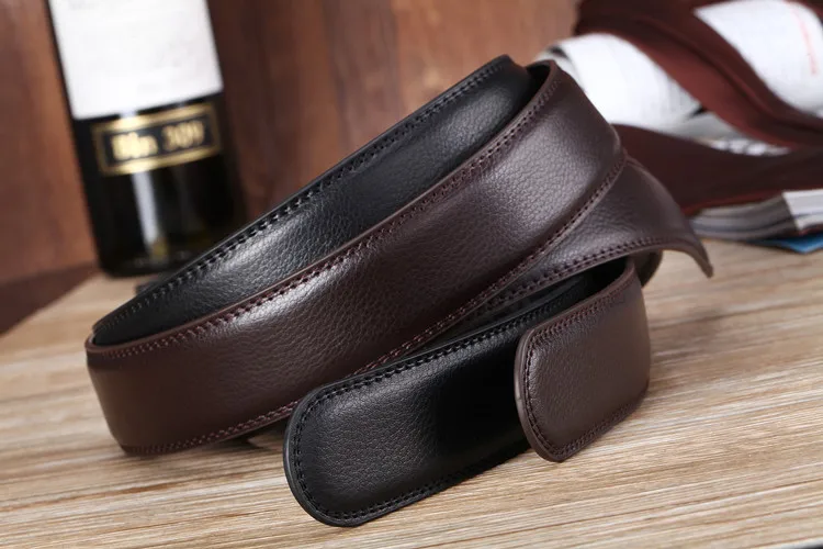 Men's Automatic Buckle Belts No Buckle 3.5cm Belt Body without Buckle High Quality Male PU Leather Strap Jeans Belt Wide