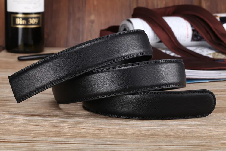 Men's Automatic Buckle Belts No Buckle 3.5cm Belt Body without Buckle High Quality Male PU Leather Strap Jeans Belt Wide