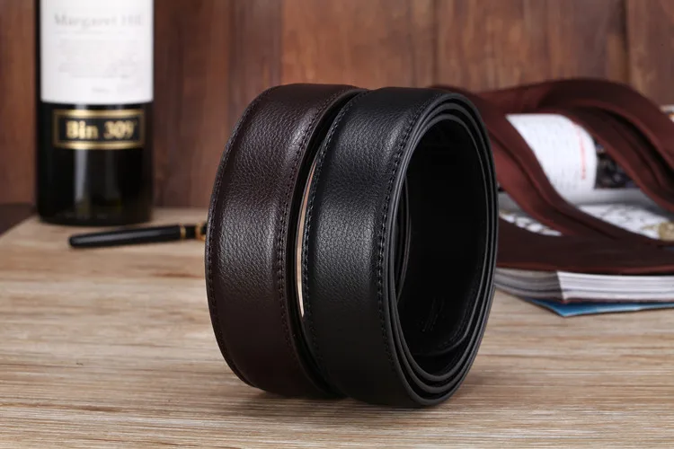 Men's Automatic Buckle Belts No Buckle 3.5cm Belt Body without Buckle High Quality Male PU Leather Strap Jeans Belt Wide
