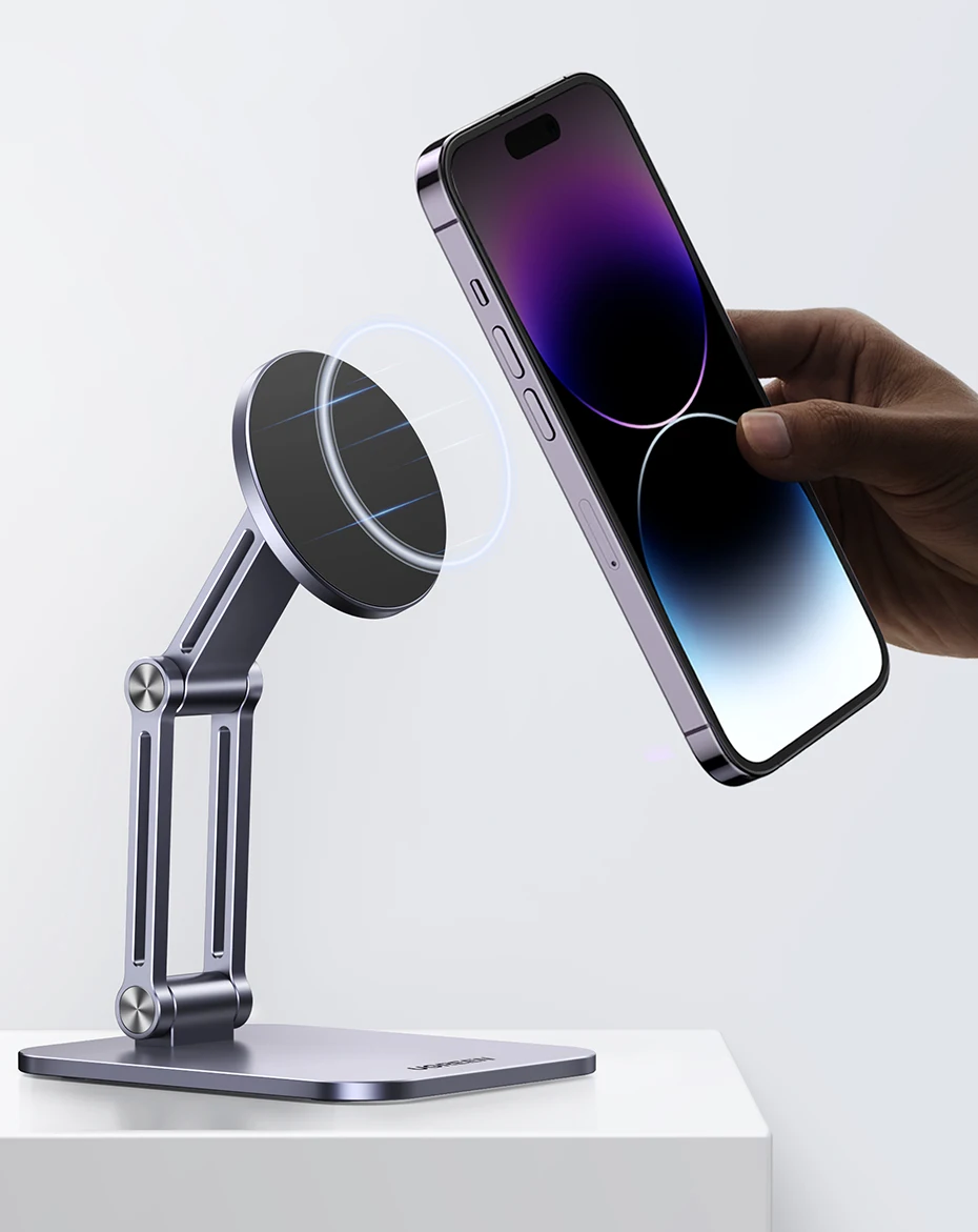 【New】UGREEN Magnetic Phone Holder Aluminum Cell Phone Stand For Magsafe iPhone 16 15 14 Pro Xiaomi Samsung Mobile Phone Holder