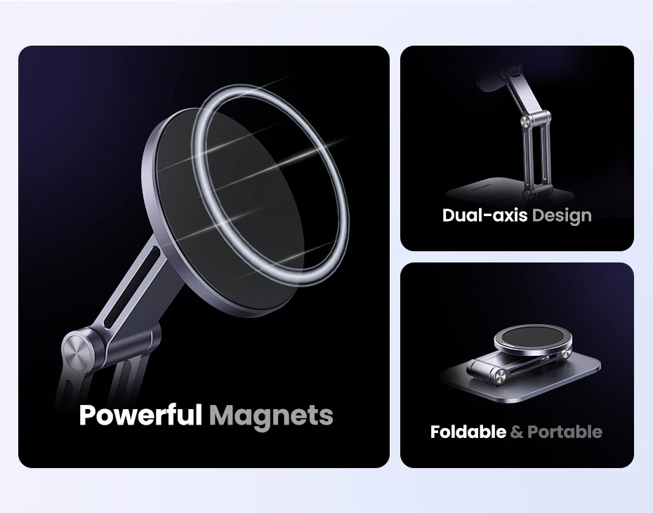 【New】UGREEN Magnetic Phone Holder Aluminum Cell Phone Stand For Magsafe iPhone 16 15 14 Pro Xiaomi Samsung Mobile Phone Holder